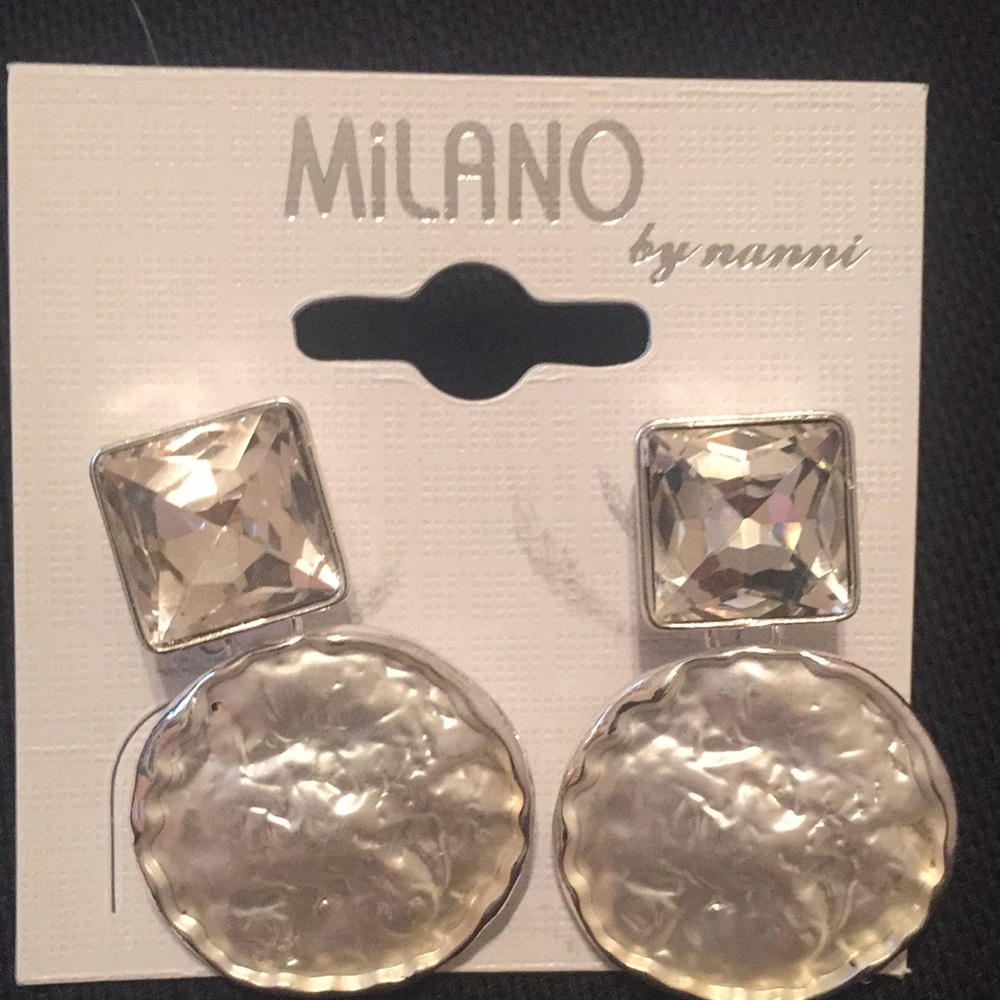 Milano silver & crystal earrings.